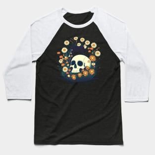 Sunflower skull Baseball T-Shirt